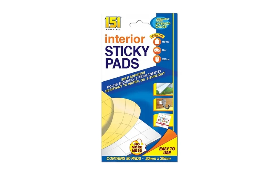 151 Adhesives Interior Double Sided Foam Sticky Pads X80