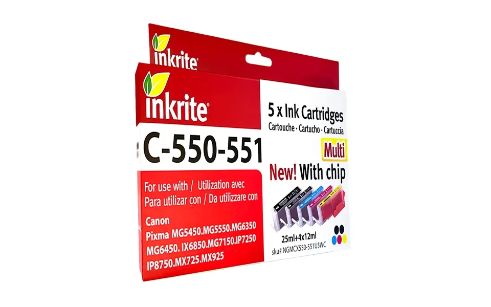 7dayshop Compatible Pgi-550pgbk Cli-551 73ml Multipack Pbgk B C M Y For Canon