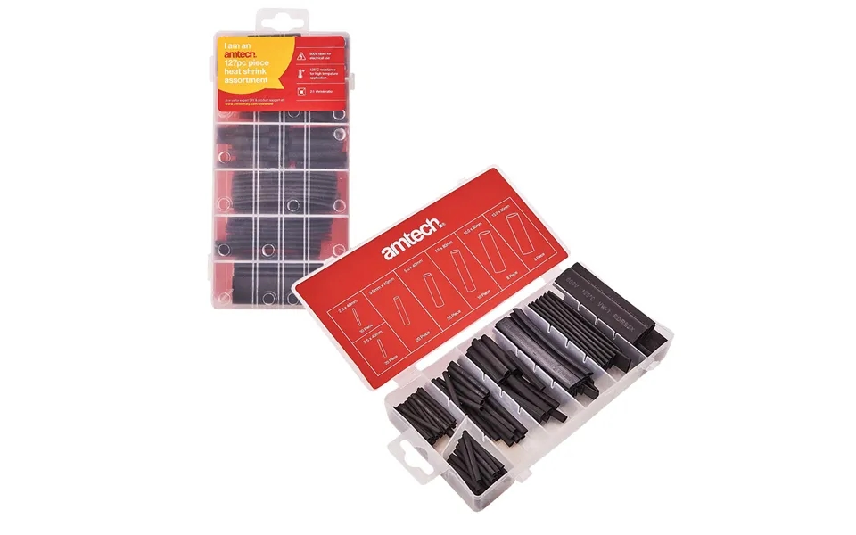 Amtech 127pc Heat Shrink Assortment - Black
