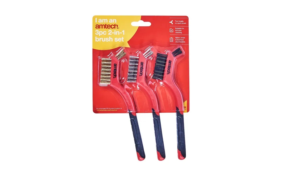 Amtech 2-in-1 Wire Brush Set - 3pc