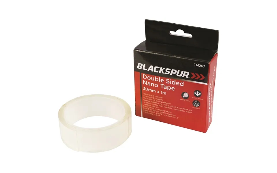 Blackspur Roll Of Double Sided Nano Tape Tape 1m X 30mm