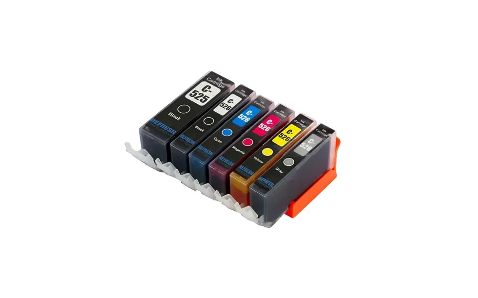 Compatible Pgi-525bk Cli-526 Ink Cartridge Multipack For Canon Cli-526 B C M Y G 1 Pgi-525bk - Set Of 6