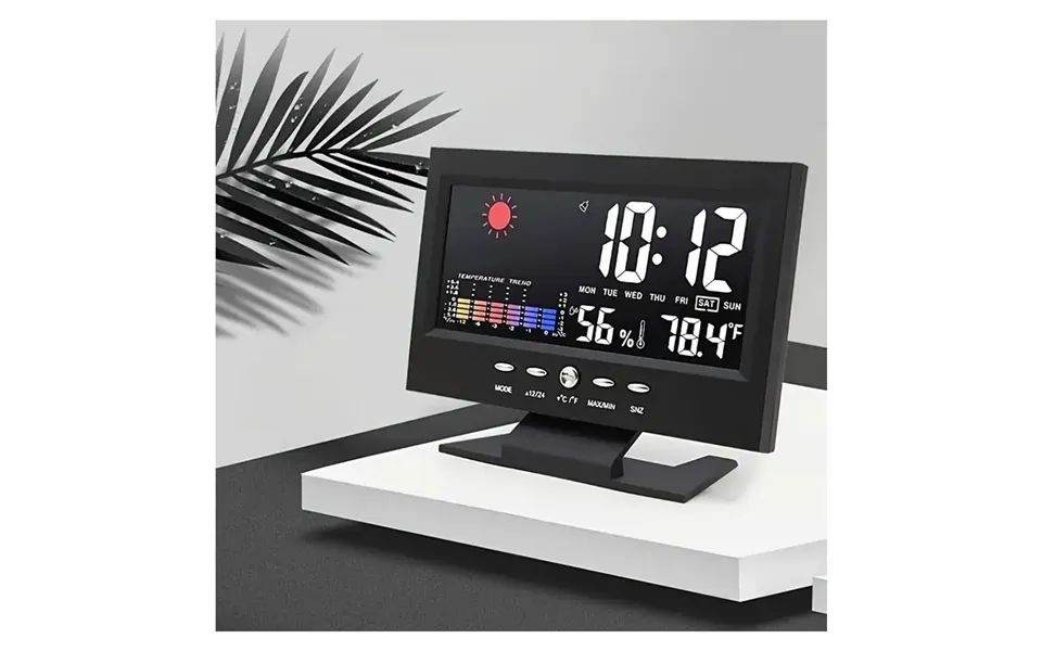 Evodx Thermometer Hygrometer Alarm Clock Weather Station