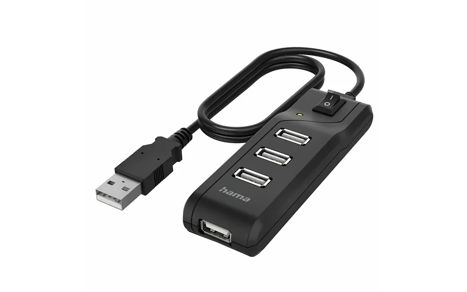 Hama Usb 2.0 Hub 4 Port Bus Powered - Black