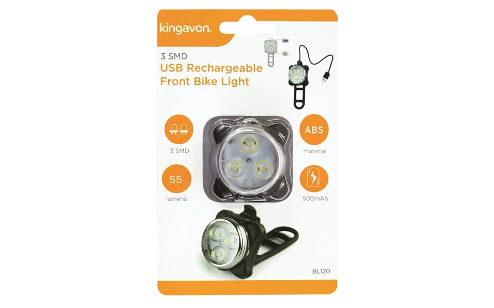 Kingavon 3 Smd Usb Rechargeable Front Bike Light