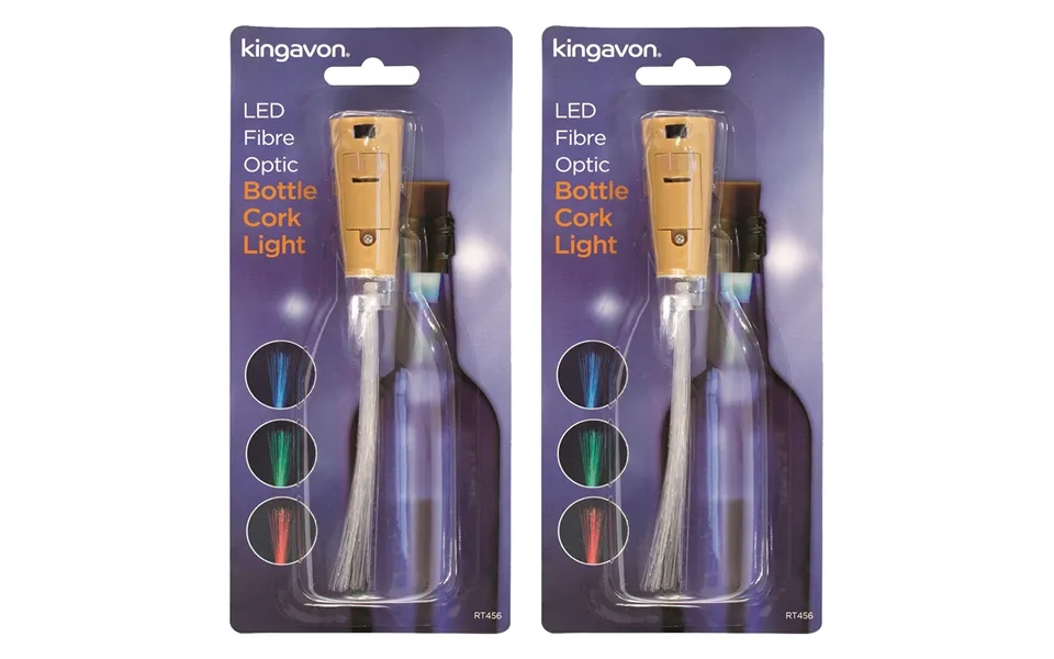 Kingavon Led Cork Fibre Optic Light For Bottles - Twin Pack