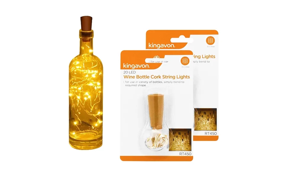 Kingavon Led Cork String For Bottles Warm White X2 Pack