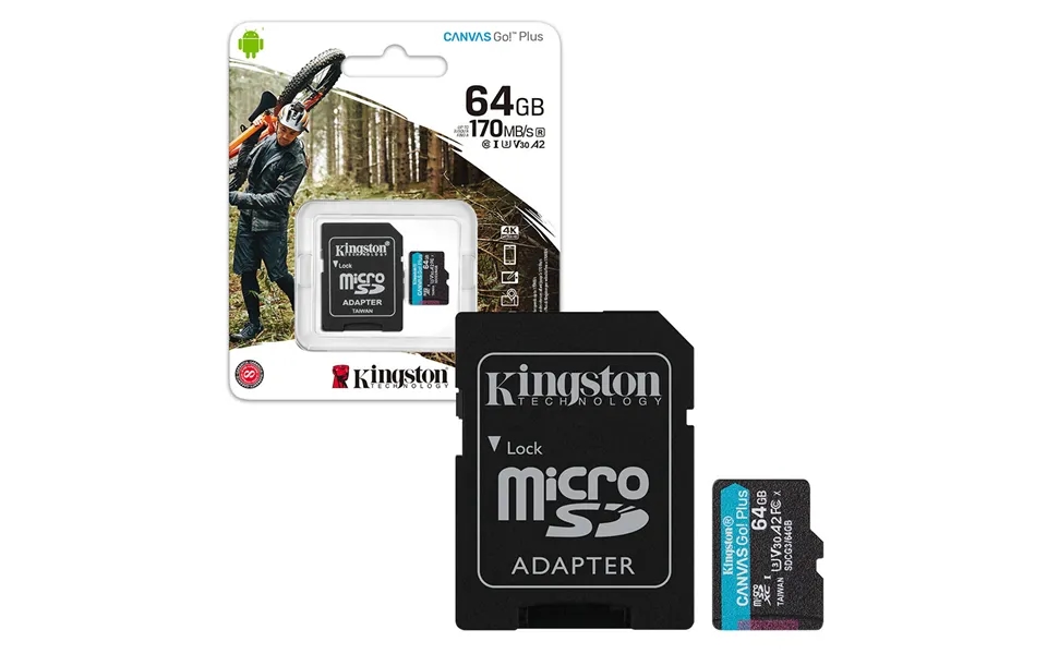 Kingston Canvas Go Plus Memory Card 170mb S U3 A2 V30 Class 10 - 64gb