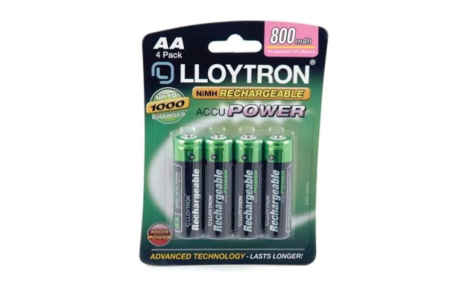 Lloytron Aa Rechargeable Batteries Nimh Accu Digital 800mah Capacity - 4 Pack