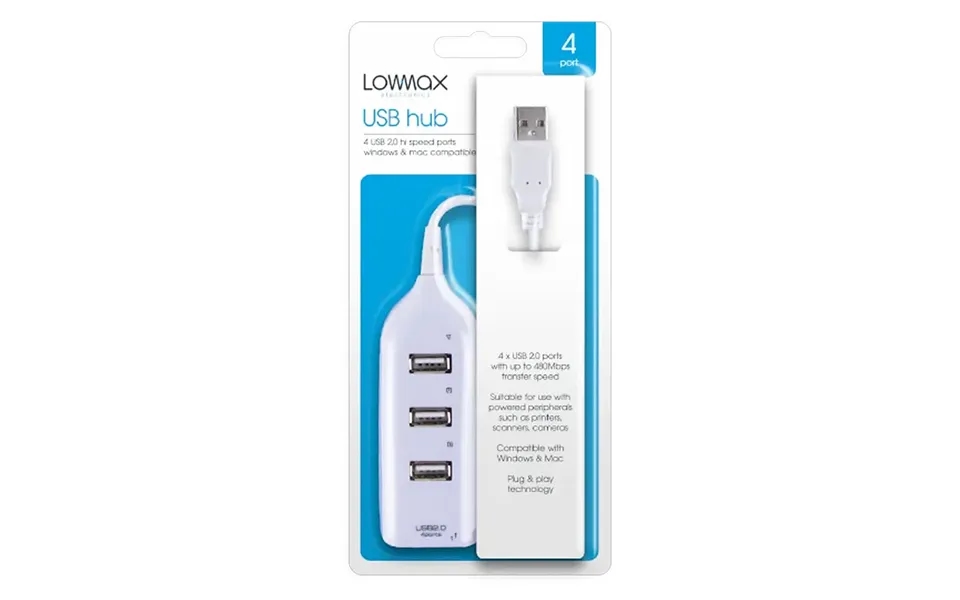 Lowmax 1 4 Usb Hub Bus-powered - White