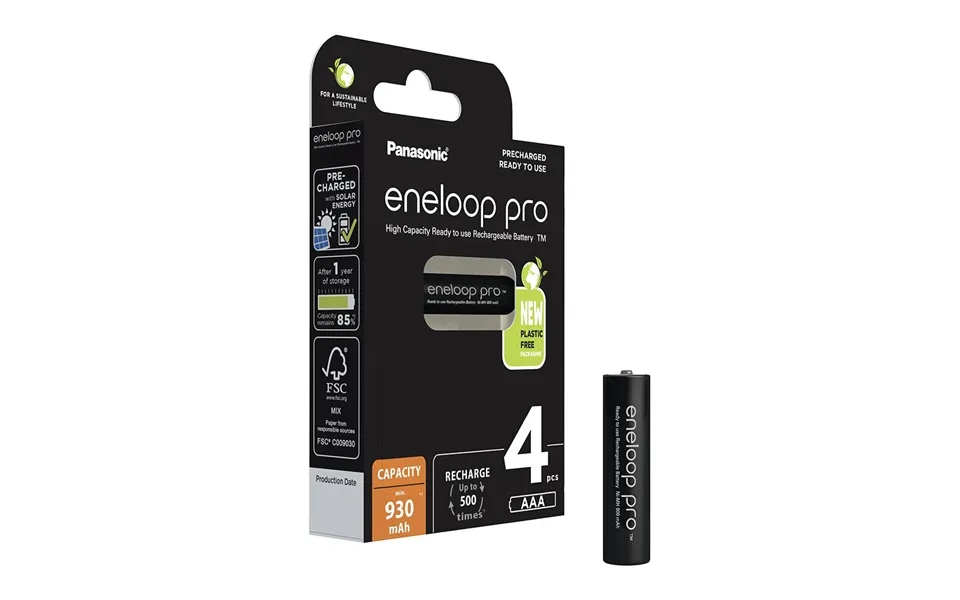 Panasonic Eneloop Pro Aaa Rechargeable Batteries Nimh Ready To Use 930mah - Pack Of 4