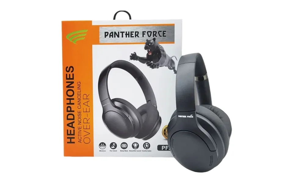 Panther Force Wireless Bluetooth Active Noise Canceling Headphones - Black -last One