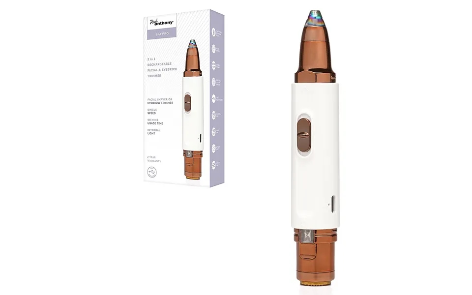 Paul Anthony Spa Pro Lithium Rechargeable 2in1 Facial & Eyebrow Trimmer