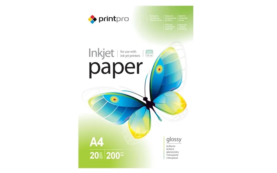 Printpro Glossy A4 200gsm Photo Paper 20 Sheets