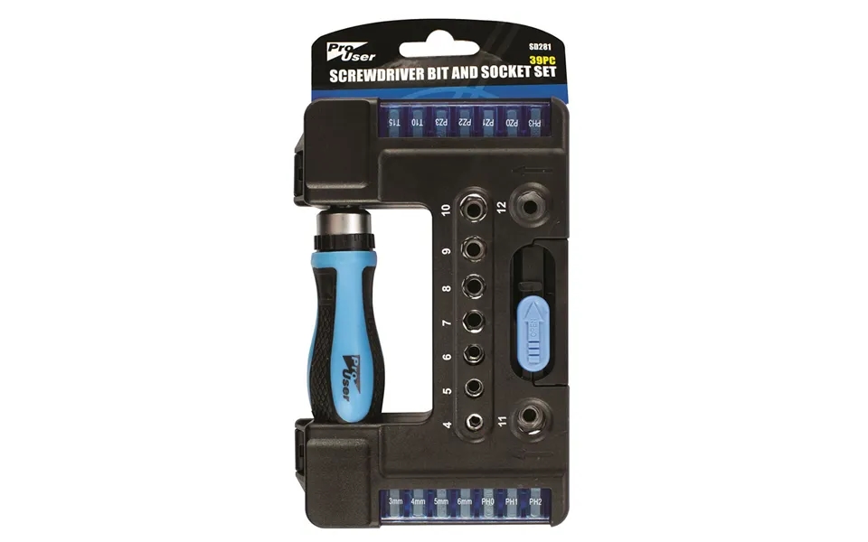Pro User Screwdriver And Socket Set 39 Piece