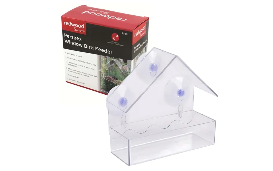 Redwood Perspex Window Bird Feeder