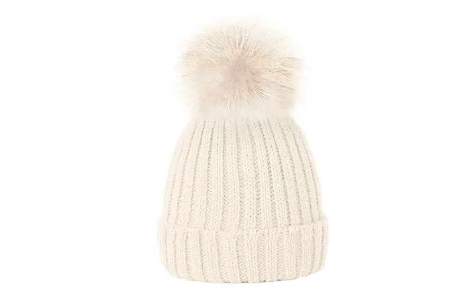 Rock Jock Childrens Pom Pom Hat With Detachable Pom Pom - Cream