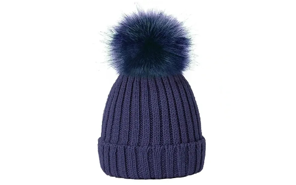 Rock Jock Childrens Pom Pom Hat With Detachable Pom Pom - Navy