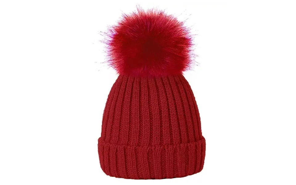 Rock Jock Childrens Pom Pom Hat With Detachable Pom Pom - Red