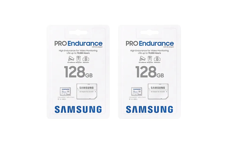 Samsung Pro Endurance Microsdhc Class 10 U3 V30 4k Hd Memory Card With Sd Adapter - 128gb -twin Pack