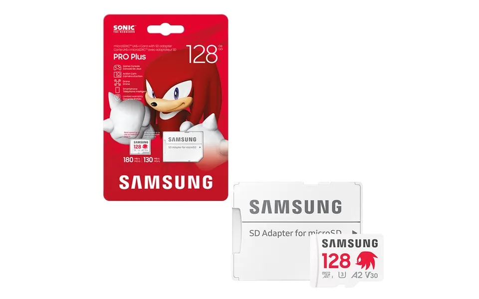 Samsung Pro Plus Micro Sd Sdxc Memory Card U3 A2 V30 Sonic The Hedgehog With Sd Card Adapter - 128gb