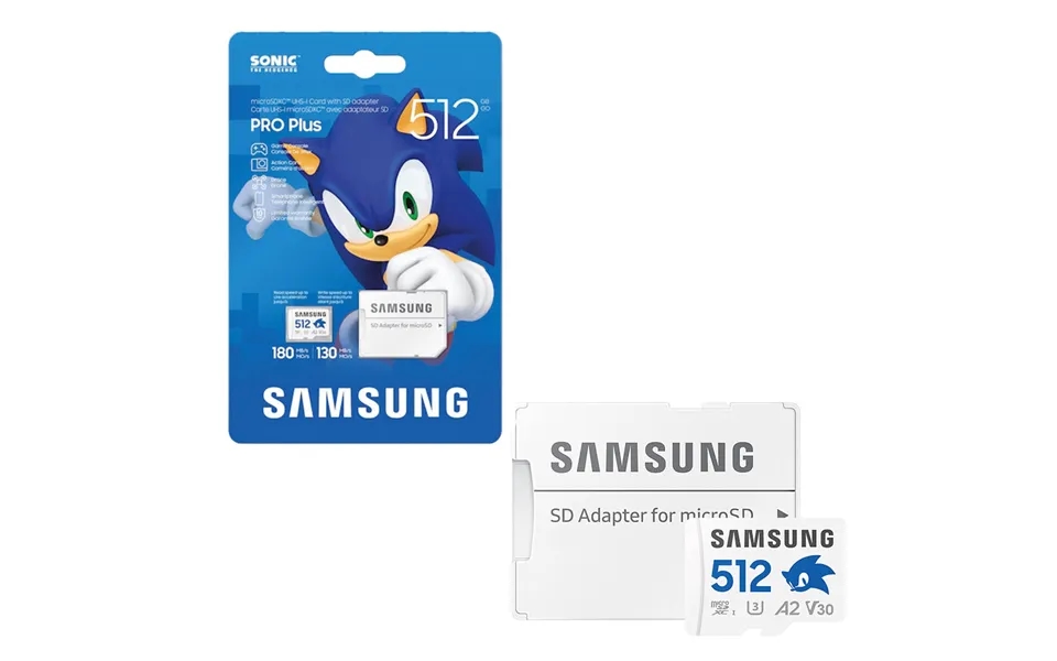 Samsung Pro Plus Micro Sd Sdxc Memory Card U3 A2 V30 Sonic The Hedgehog With Sd Card Adapter - 512gb
