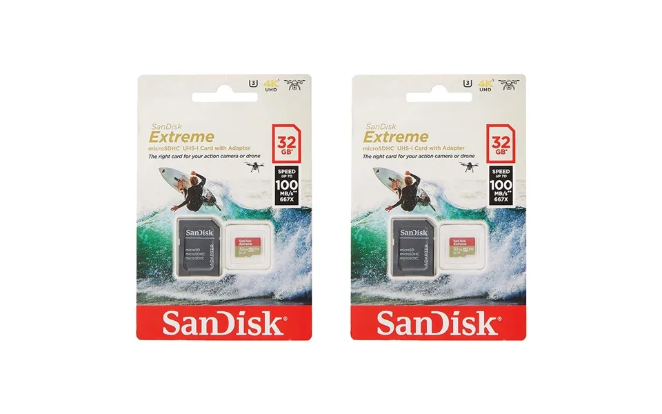 Sandisk Extreme Micro Sdxc Micro Sd Memory Card Class 10 Uhs-1 U3 4k V30 100mb S Inc Sd Card Adapter - 32gb