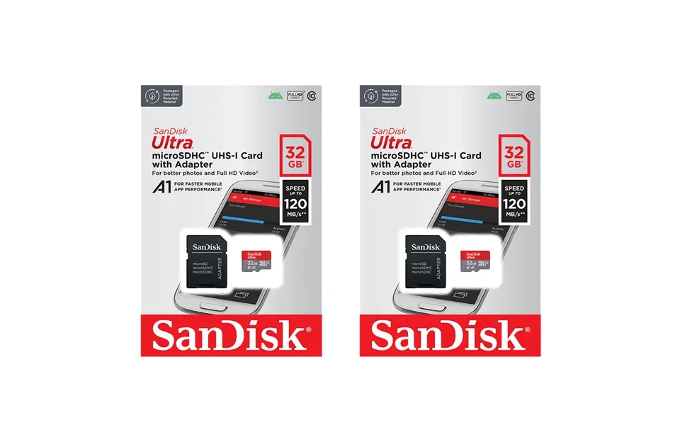 Sandisk Ultra Microsdxc Class 10 A1 Uhs-1 Memory Card With Adapter 100mbps - 32gb