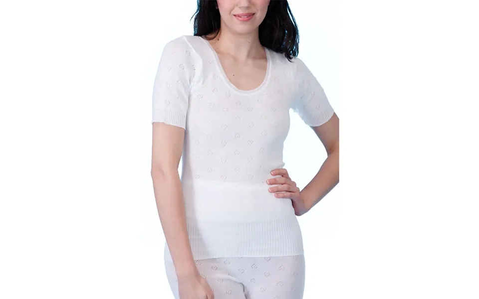 Snowdrop Ladies Thermal Short Sleeve Top White - Medium 10-12