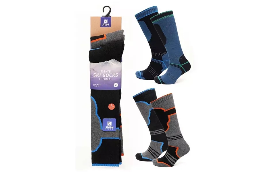 Storm Ridge Thermal Ski Socks 2 Pack - 6-11