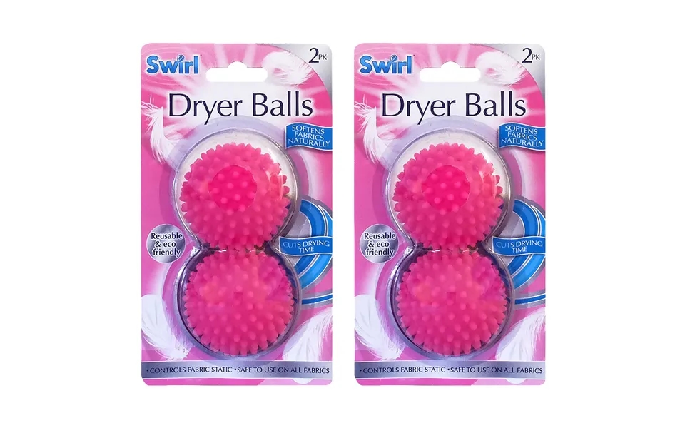 Swirl Fabric Softening Tumble Dryer Balls - Pink
