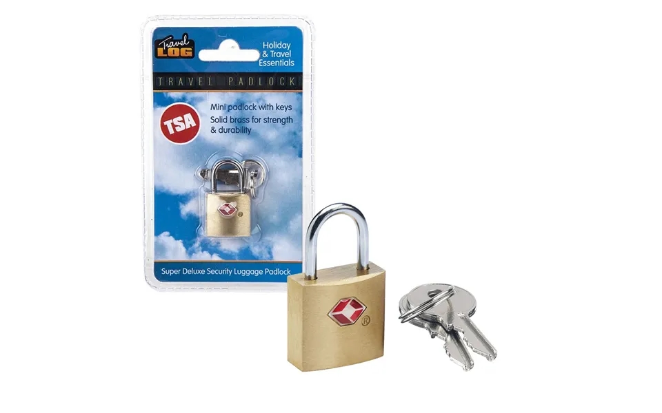 Travel Log Padlock With 2 Keys - Tsa Approved