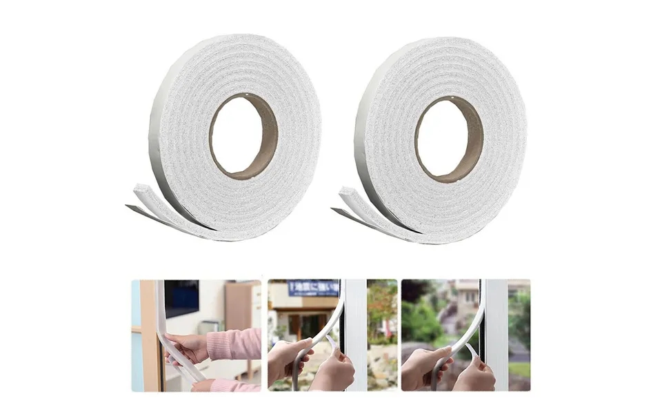 Weather Draught Excluder Adhesive Foam Strip Seal - Twin Pack