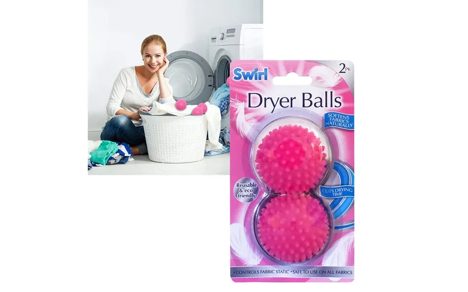 Swirl Fabric Softening Tumble Dryer Balls - Pink