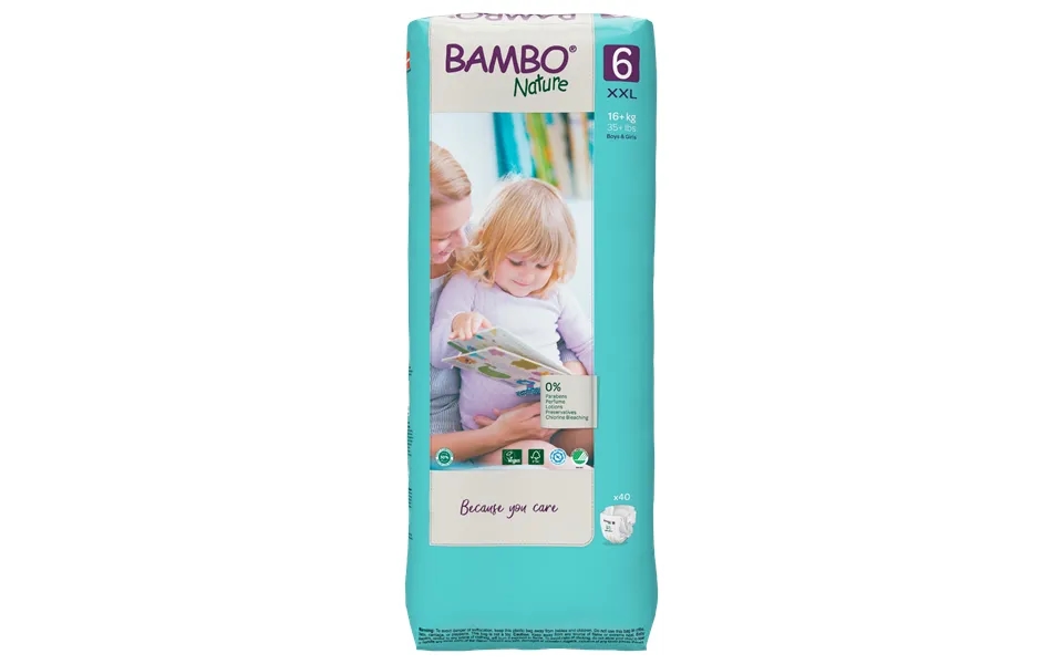 Bambo Nature Eco Nappies - Size 6 Tall Pack 35-66lbs 16-30kg , Abena, , Baby Nappies