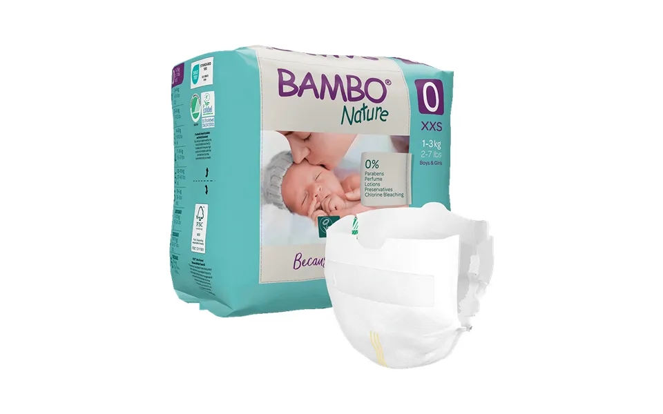 Bambo Nature Nappies - Size 0 1-3kg 2-7lbs