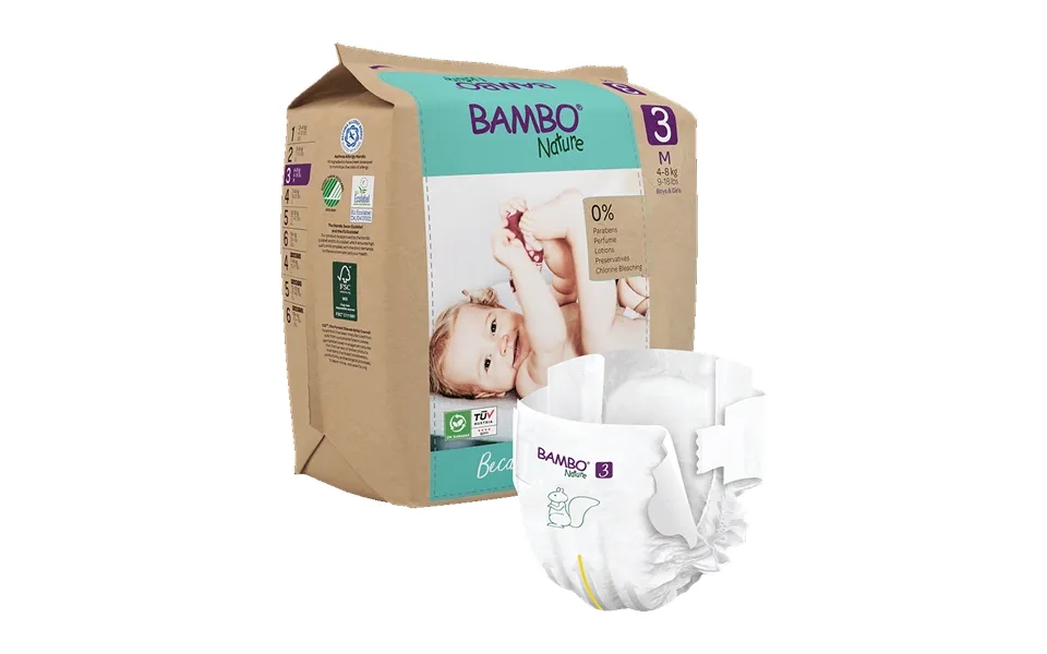 Bambo Nature Nappies - Size 3 4-8kg 9-18lbs