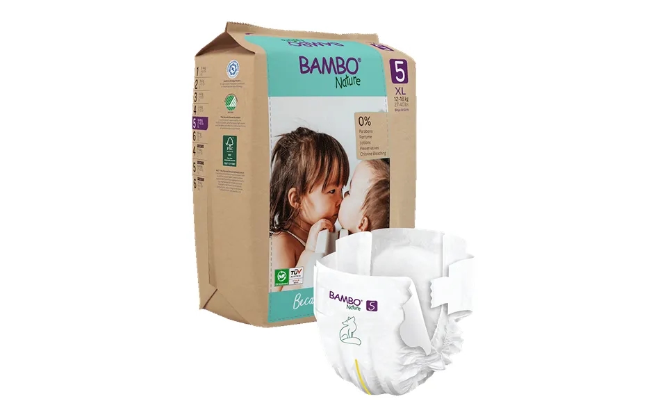 Bambo Nature Nappies - Size 5 12-18kg 27-40lbs