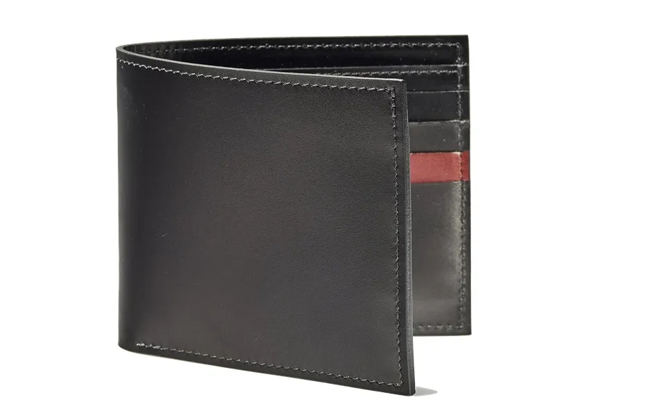 Bifold Wallet One Stripe - Black Calf