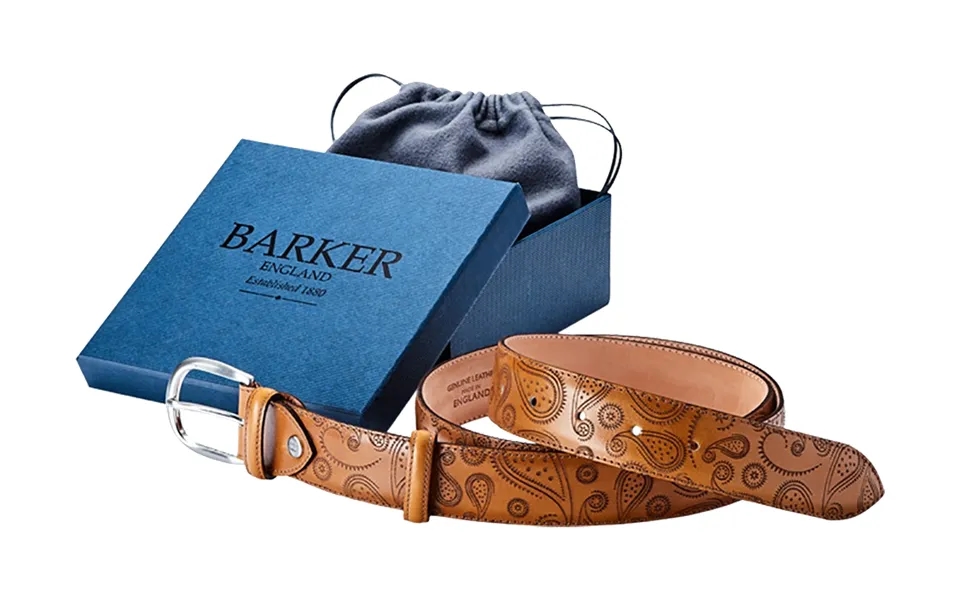 Plain Belt - Cedar Calf Paisley Laser