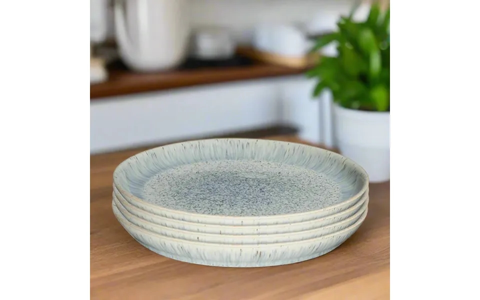 Halo Speckle Set Of 4 Coupe Dinner Plates By Denby