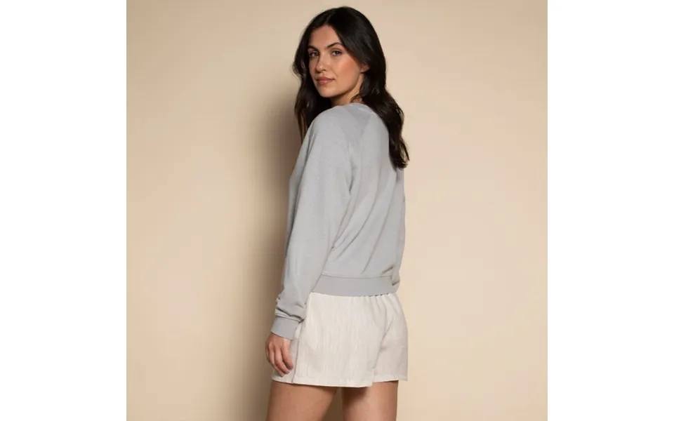 Organic Cotton & Hemp Cropped Sweatshirt By Dip & Doze Colour Lunar Grey Size Xl