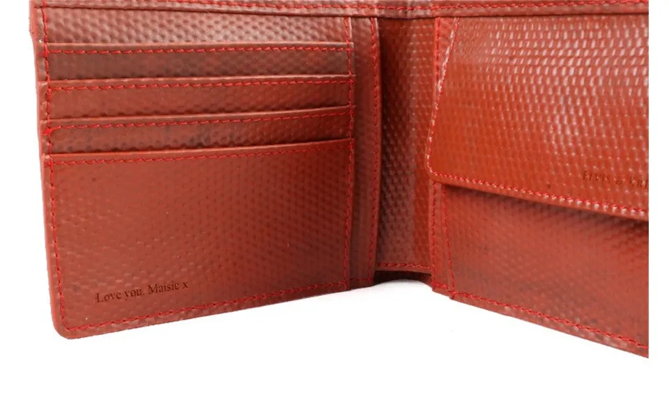 Reclaimed Fire Hose Wallet With Coin Pocket By Elvis & Kresse Colour Red