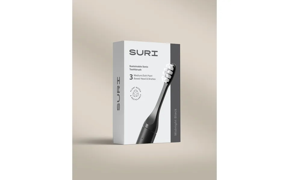 Sustainable Replacement Toothbrush Heads - Pack Of 3 By Suri Colour Midnight Black