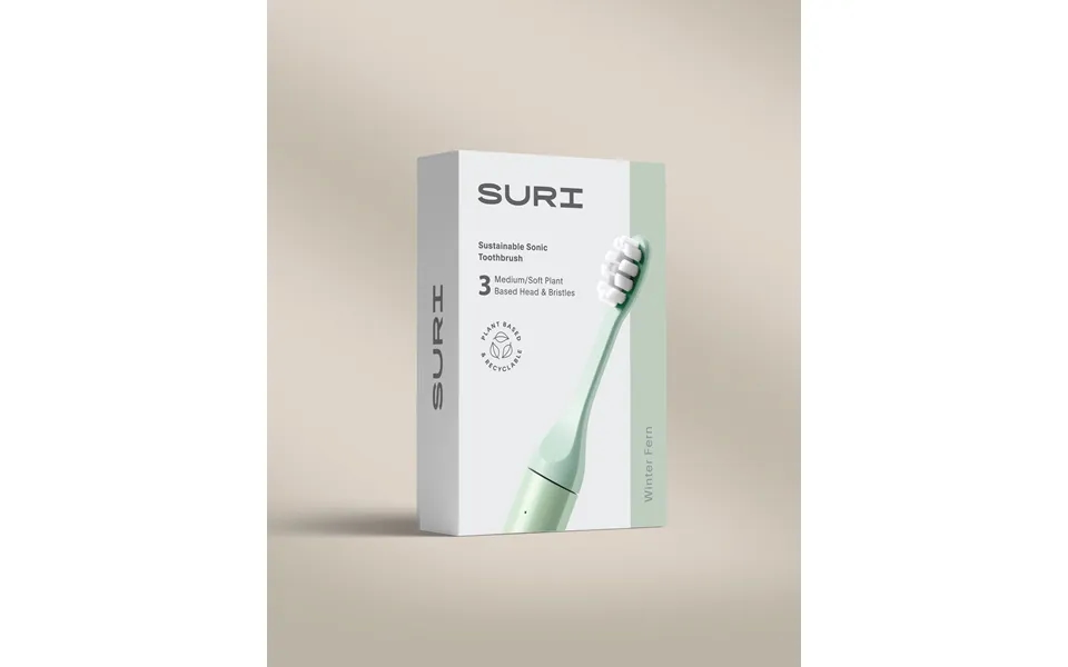 Sustainable Replacement Toothbrush Heads - Pack Of 3 By Suri Colour Winter Fern