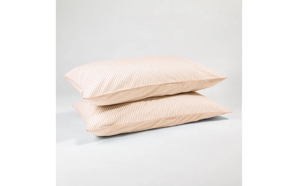 The Striped Pillow Cases - Set Of Two By Dip & Doze Colour Clay Stripe