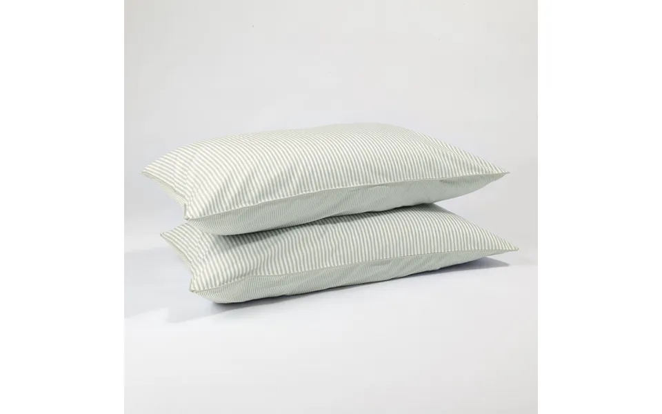 The Striped Pillow Cases - Set Of Two By Dip & Doze Colour Sage Stripe