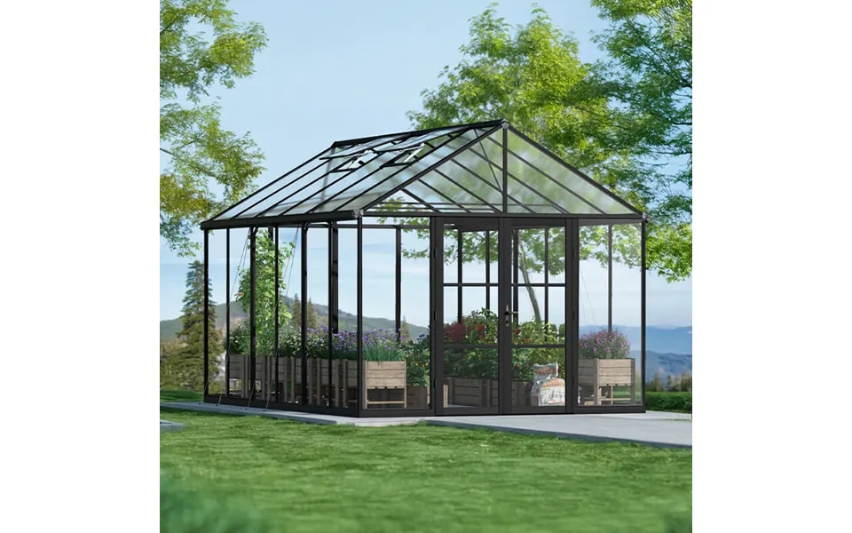 10' X 15' Palram Canopia Aria Black Polycarbonate Greenhouse