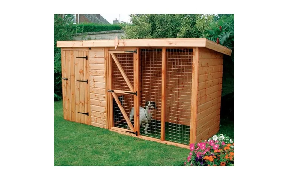 10' X 4' Traditional Pent Wooden Dog Kennel 6' Run - Pet House 3