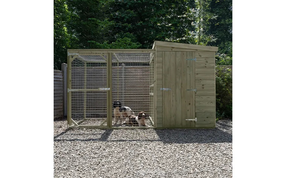 10'1 X 4'6 Forest Hedgerow Wooden Dog Kennel With 6ft Run - Pet House 3